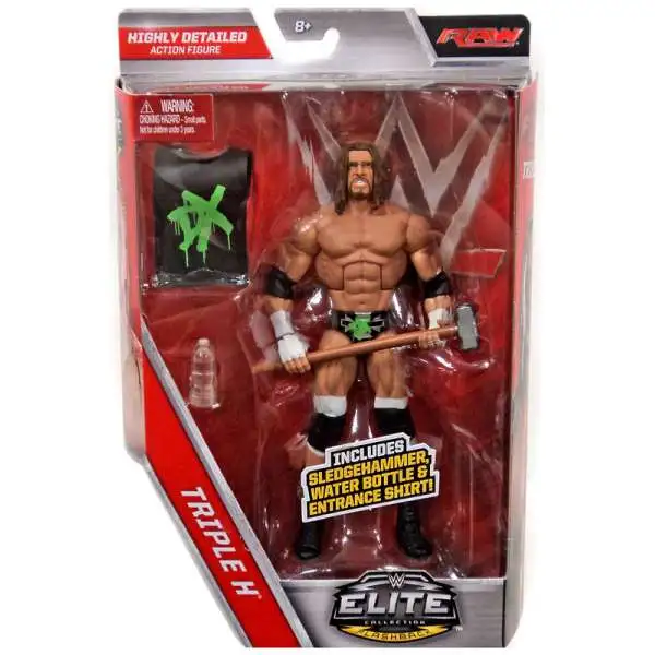 WWE Wrestling Elite Collection Flashback Triple H Exclusive Action Figure [Sledgehammer, Water Bottle & DX Entrance Shirt]