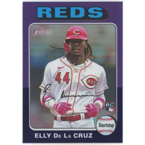 MLB Cincinatti Reds 2024 Topps Heritage Purple Chrome Hot Box Refractor Elly De La Cruz #473 [Rookie]