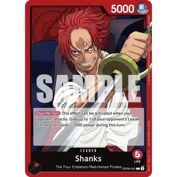 One Piece Trading Card Game Emperors in the New World Leader Shanks OP09-001