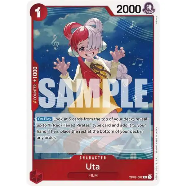 One Piece Trading Card Game Emperors in the New World Rare Uta OP09-002