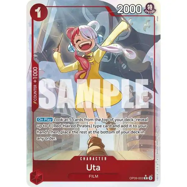 One Piece Trading Card Game Emperors in the New World Rare Uta OP09-002 [Parallel]