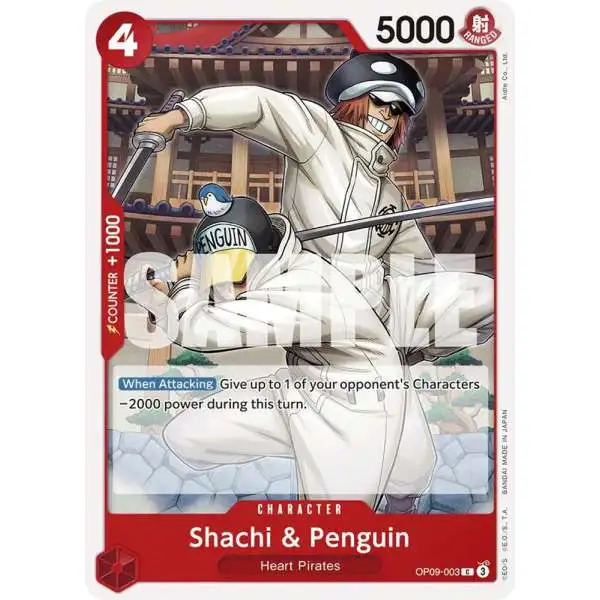 One Piece Trading Card Game Emperors in the New World Common Shachi &amp; Penguin OP09-003