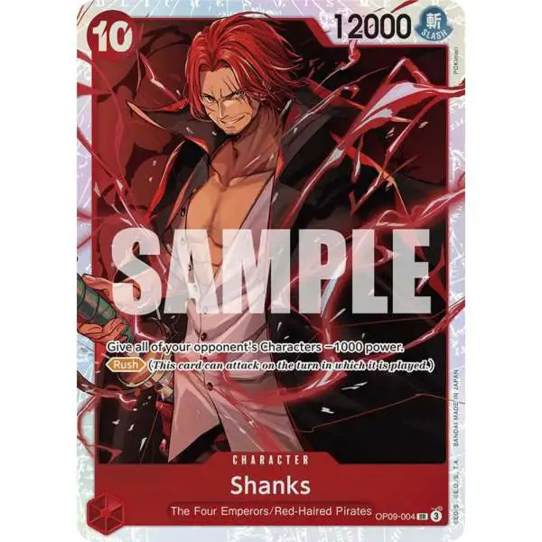 One Piece Trading Card Game Emperors in the New World Super Rare Shanks OP09-004