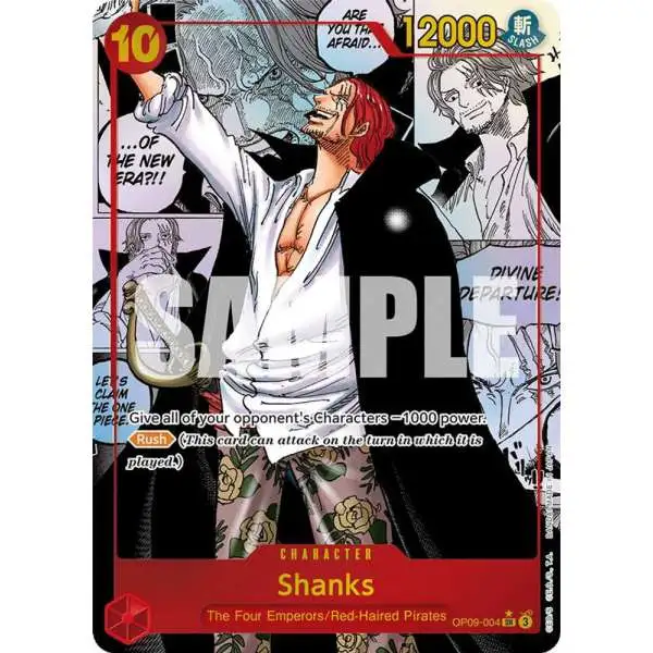 One Piece Trading Card Game Emperors in the New World Super Rare Shanks OP09-004 [Manga Rare]