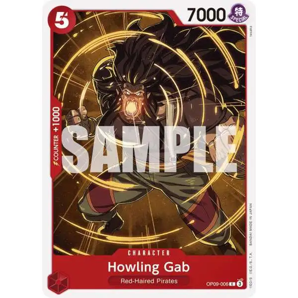 One Piece Trading Card Game Emperors in the New World Common Howling Gab OP09-006