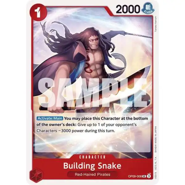 One Piece Trading Card Game Emperors in the New World Uncommon Building Snake OP09-008