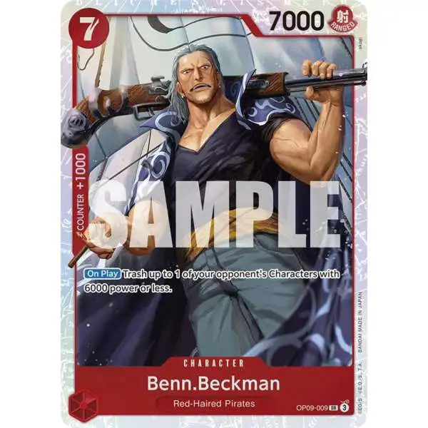 One Piece Trading Card Game Emperors in the New World Super Rare Benn.Beckman OP09-009