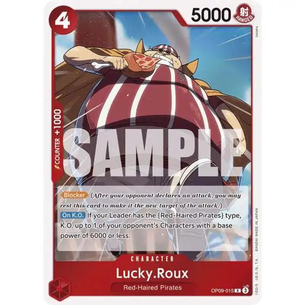 One Piece Trading Card Game Emperors in the New World Rare Lucky.Roux OP09-015