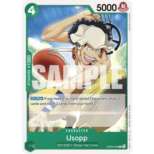 One Piece Trading Card Game Emperors in the New World Common Usopp OP09-024