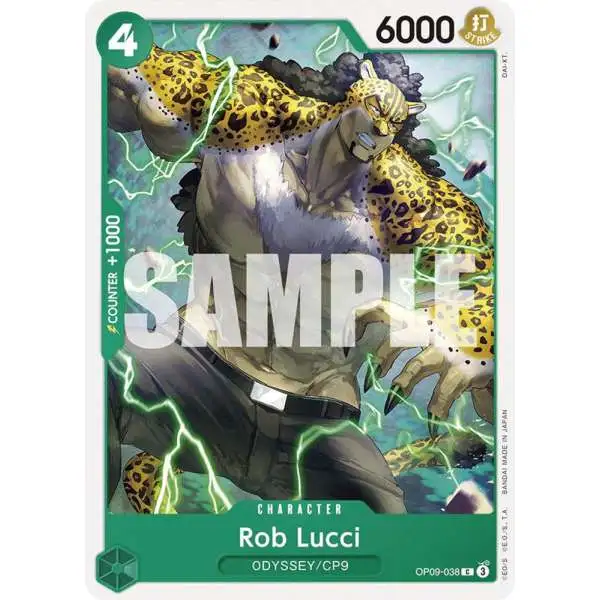 One Piece Trading Card Game Emperors in the New World Common Rob Lucci OP09-038