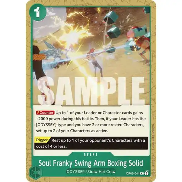 One Piece Trading Card Game Emperors in the New World Common Soul Franky Swing Arm Boxing Solid OP09-041