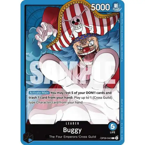 One Piece Trading Card Game Emperors in the New World Leader Buggy OP09-042