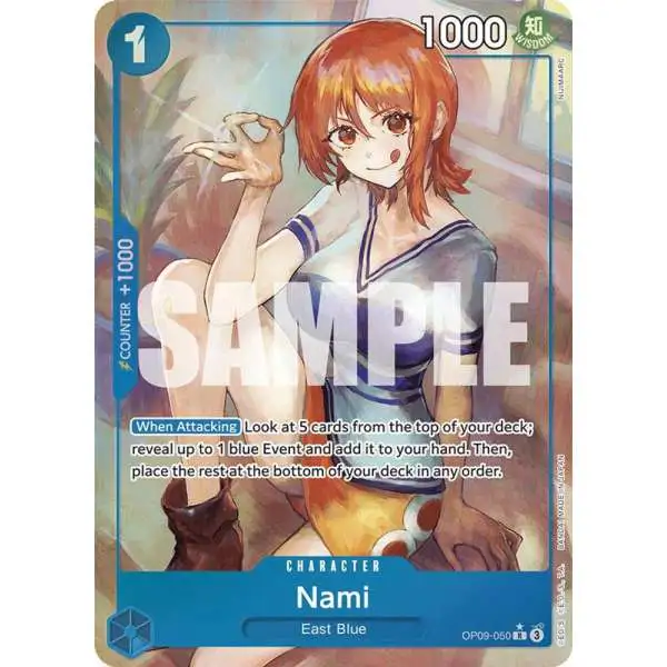 One Piece Trading Card Game Emperors in the New World Rare Nami OP09-050 [Parallel]