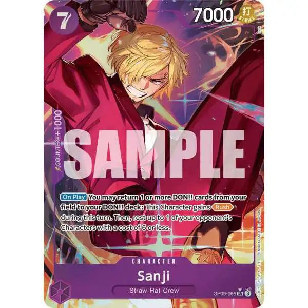 One Piece Trading Card Game Emperors in the New World Super Rare Sanji OP09-065 [Parallel]