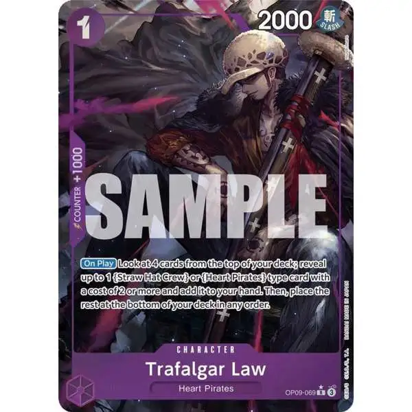 One Piece Trading Card Game Emperors in the New World Rare Trafalgar Law OP09-069 [Parallel]