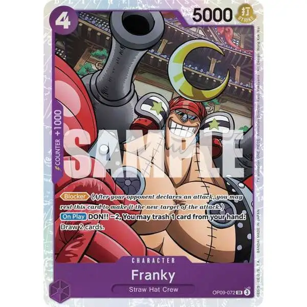 One Piece Trading Card Game Emperors in the New World Super Rare Franky OP09-072