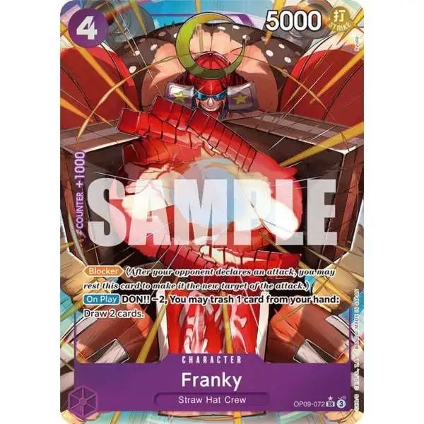 One Piece Trading Card Game Emperors in the New World Super Rare Franky OP09-072 [Parallel]