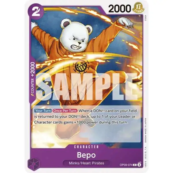 One Piece Trading Card Game Emperors in the New World Common Bepo OP09-074