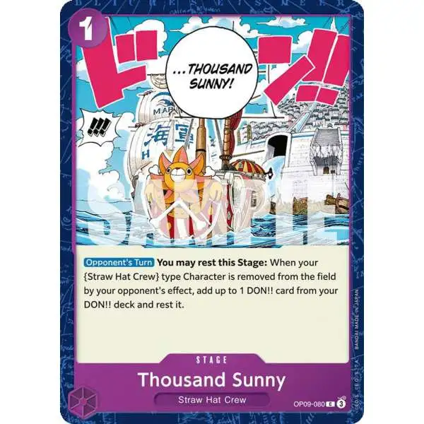 One Piece Trading Card Game Emperors in the New World Common Thousand Sunny OP09-080