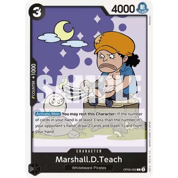 One Piece Trading Card Game Emperors in the New World Common Marshall.D.Teach OP09-092