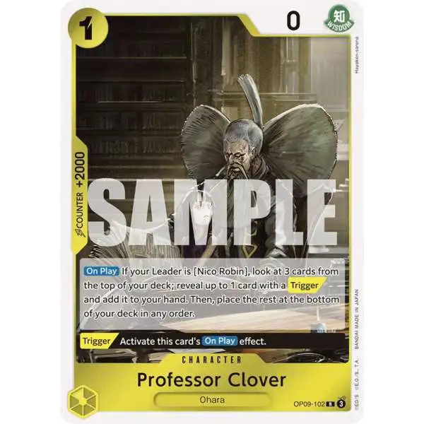 One Piece Trading Card Game Emperors in the New World Rare Professor Clover OP09-102