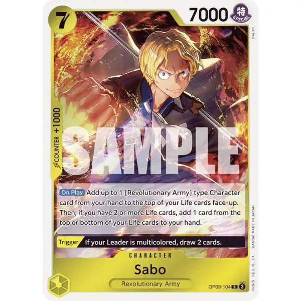 One Piece Trading Card Game Emperors in the New World Rare Sabo OP09-104