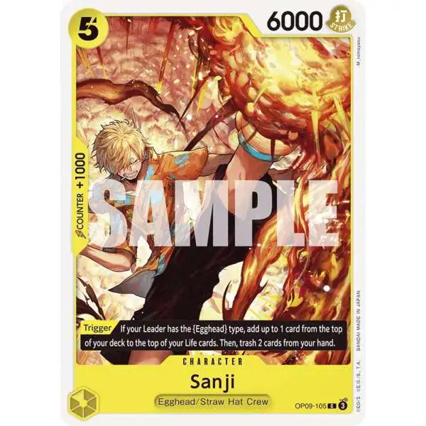 One Piece Trading Card Game Emperors in the New World Common Sanji OP09-105