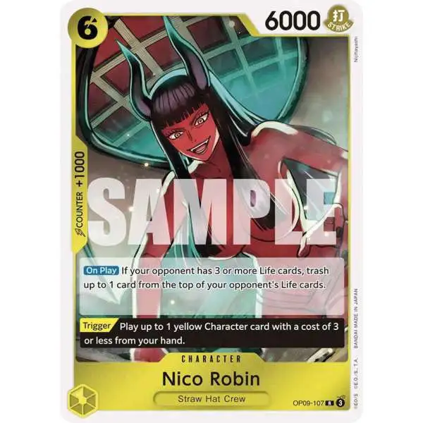 One Piece Trading Card Game Emperors in the New World Rare Nico Robin OP09-107