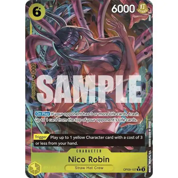 One Piece Trading Card Game Emperors in the New World Rare Nico Robin OP09-107 [Parallel]
