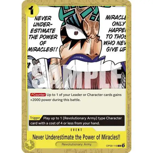 One Piece Trading Card Game Emperors in the New World Common Never Underestimate the Power of Miracles!! OP09-116
