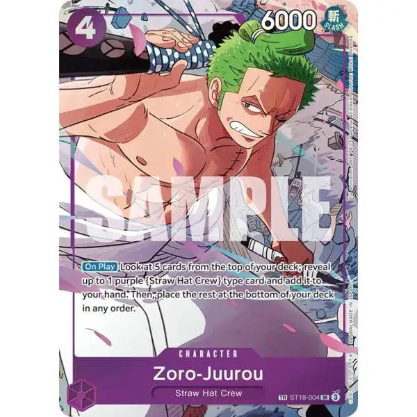 One Piece Trading Card Game Emperors in the New World Super Rare Zoro-Juurou ST18-004