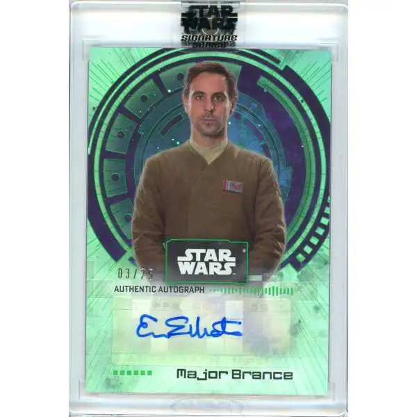 Star Wars The Force Awakens 2022 Signature Series Emun Elliott as Major Brance 3/25 Autographed Single Card A-EE