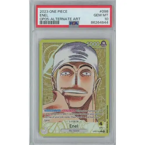 one piece card game enel leader OP05-098 BASE SHOP Limited this item offers a spectacular aesthetic for a gallery One Piece Enel Leader Alt