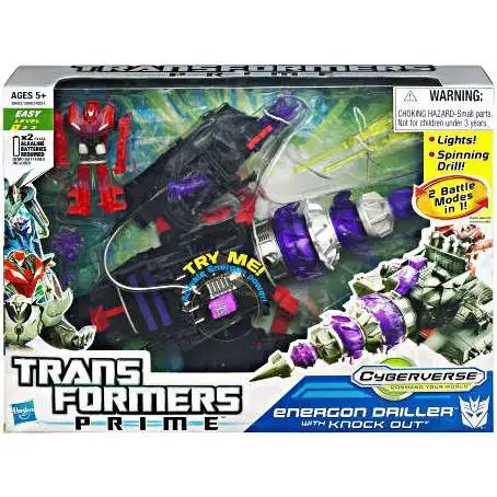 Transformers Prime Cyberverse Commander Energon Driller with Knock Out Commander Action Figure Set [Damaged Package]