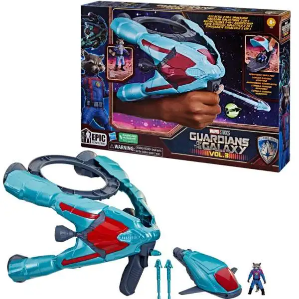 Marvel Guardians of the Galaxy Vol. 3 Epic Hero Series Galactic Spaceship Vehicle & Action Figure [with Rocket Raccoon]