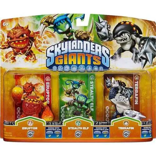 Skylanders Giants Eruptor, Stealth Elf & Terrafin Figure 3-Pack