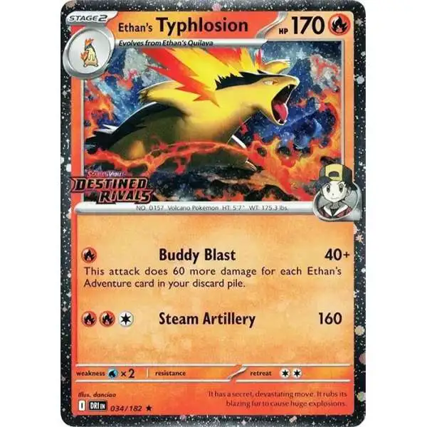 Pokemon Trading Card Game Destined Rivals Rare Ethan's Typhlosion #34 [Prerelease]