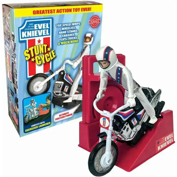 Evel Knievel Stunt Cycle Action Figure [Black Bike, Red Launcher]