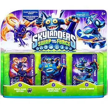 Skylanders Swap Force Mega Ram Spyro, Super Gulp Pop Fizz, Star Strike Exclusive Figure 3-Pack