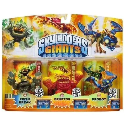 Skylanders Giants Lightcore Prism Break, Eruptor & Drobot Exclusive Figure 3-Pack