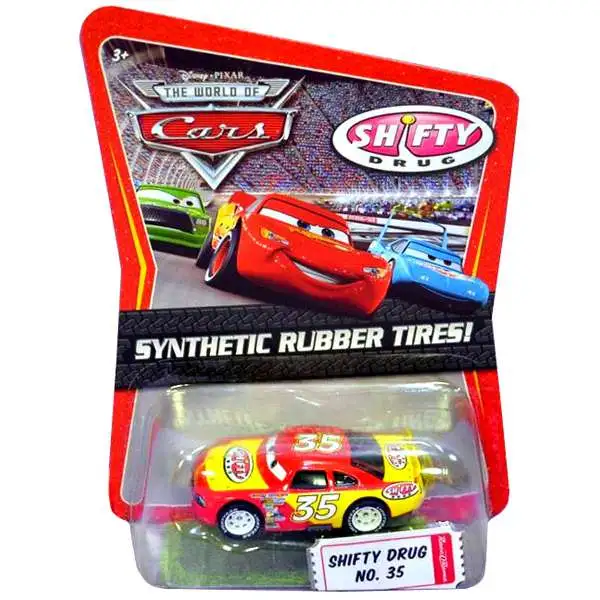 Disney / Pixar Cars The World of Cars Synthetic Rubber Tires Shifty Drug No. 35 Exclusive Diecast Car