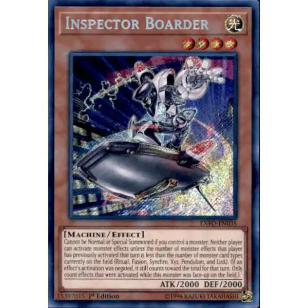 YuGiOh Trading Card Game Extreme Force Secret Rare Inspector Boarder EXFO-EN035
