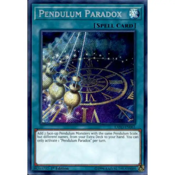 YuGiOh Trading Card Game Extreme Force Secret Rare Pendulum Paradox EXFO-EN061