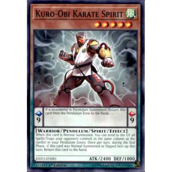 YuGiOh Trading Card Game Extreme Force Common Kuro-Obi Karate Spirit EXFO-EN081