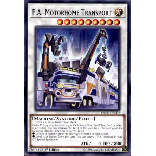 YuGiOh Trading Card Game Extreme Force Common F.A. Motorhome Transport EXFO-EN087