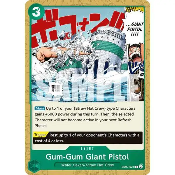 One Piece Trading Card Game Extra Booster: Anime 25th Collection Common Gum-Gum Giant Pistol EB02-021