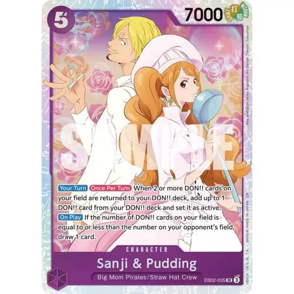 One Piece Trading Card Game Extra Booster: Anime 25th Collection Super Rare Sanji &amp; Pudding EB02-035
