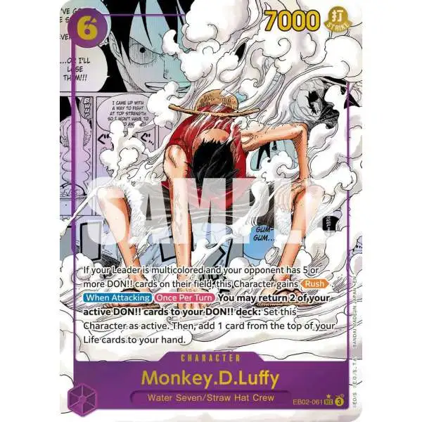 One Piece Trading Card Game Extra Booster: Anime 25th Collection Secret Rare Monkey.D.Luffy EB02-061 [Manga]