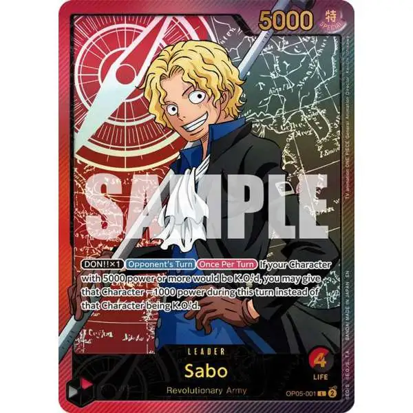 One Piece Trading Card Game Extra Booster: Anime 25th Collection Leader Sabo OP05-001 [SPR]