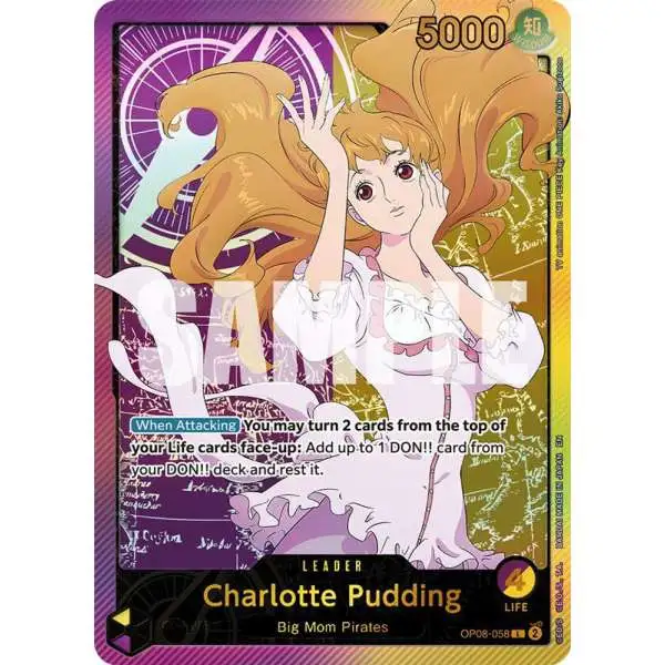One Piece Trading Card Game Extra Booster: Anime 25th Collection Leader Charlotte Pudding OP08-058 [SPR]